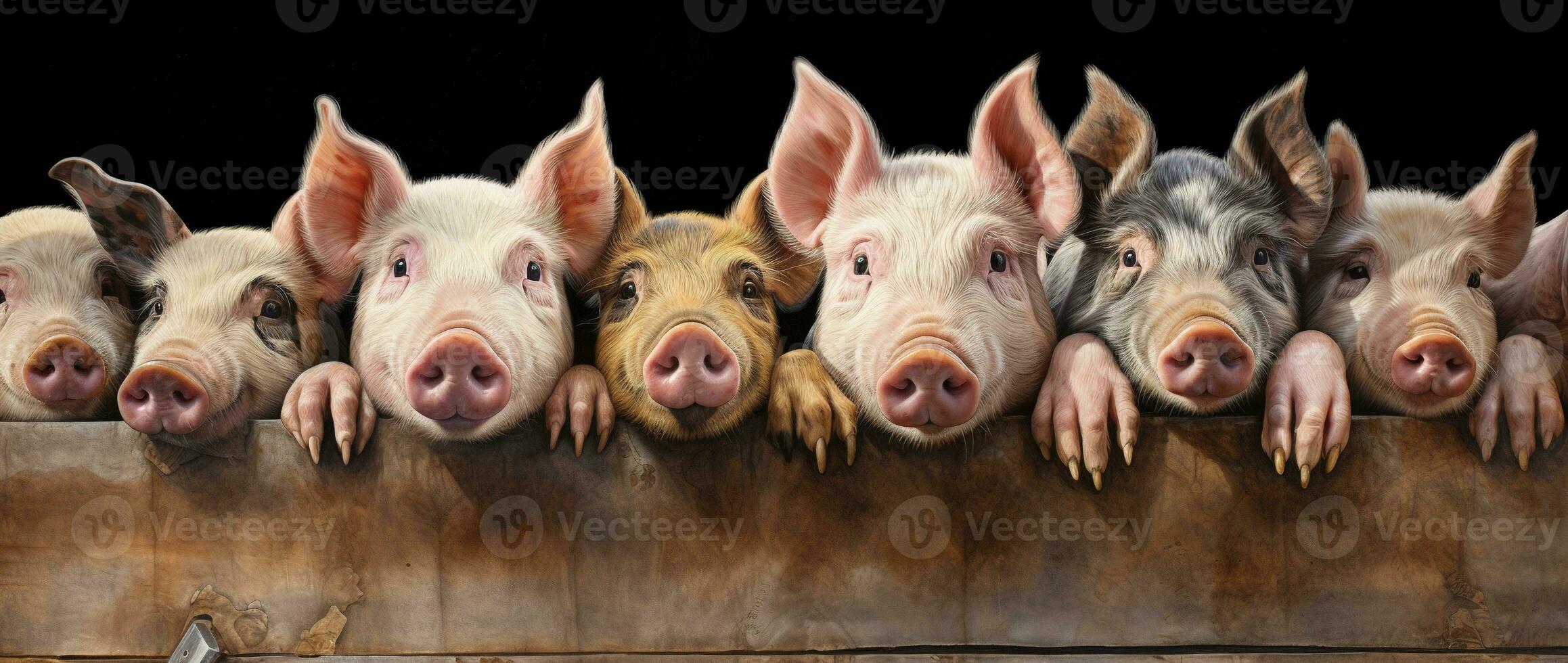 AI generated Piglets on the farm photo