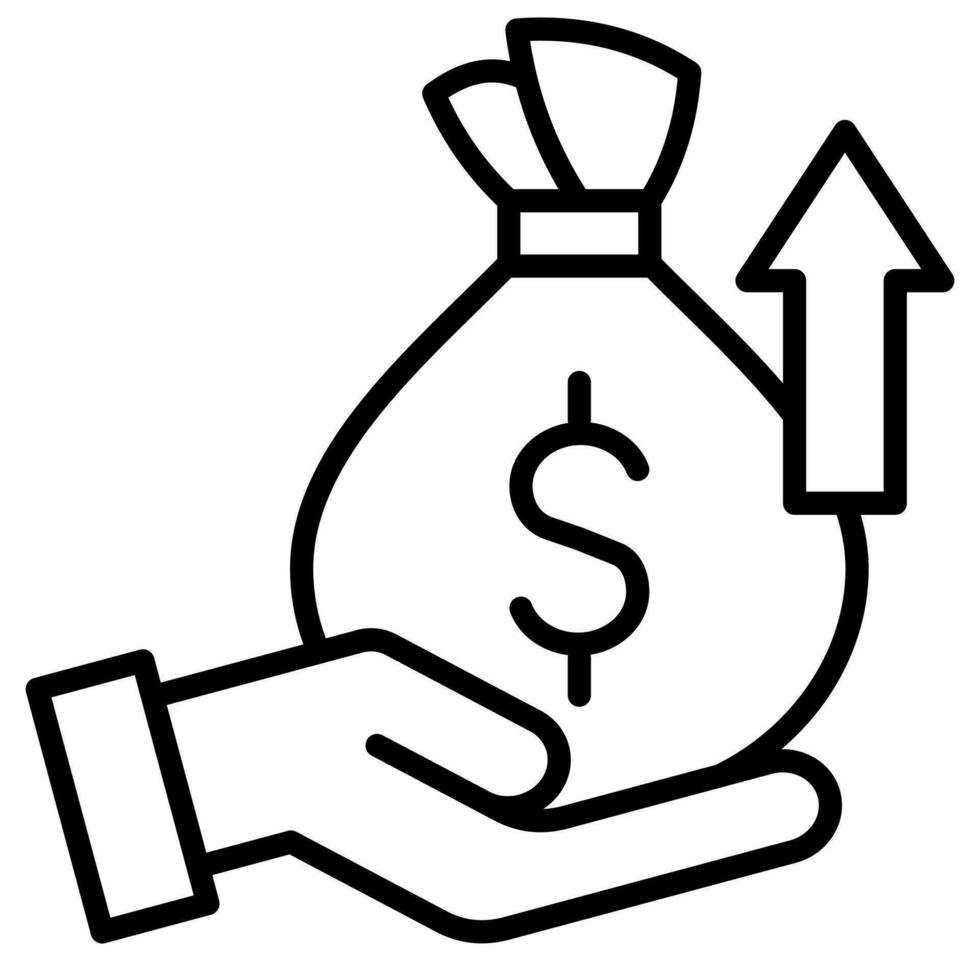 Revenue Model Icon line vector illustration
