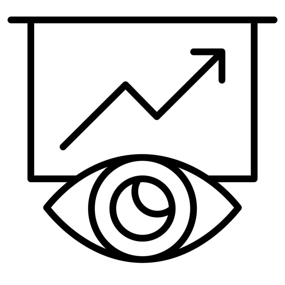 estratégico visión icono línea vector ilustración