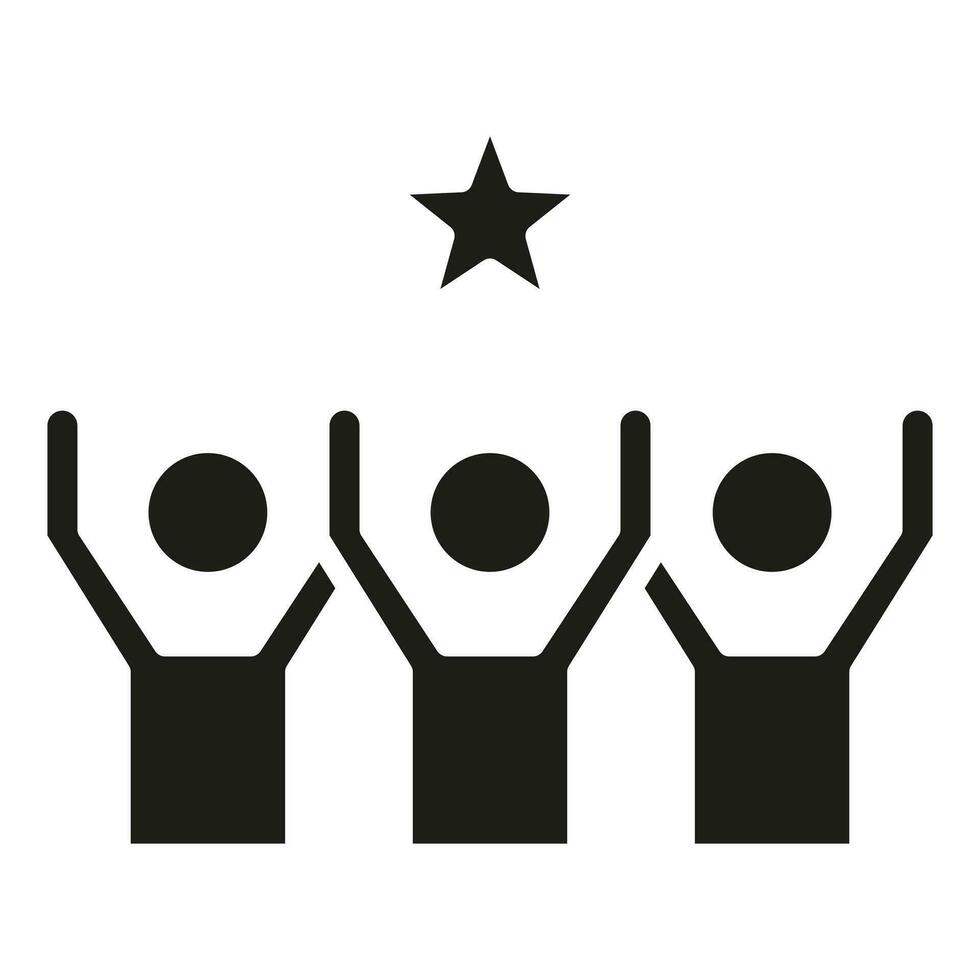 Teamwork Success icon line vector illustration