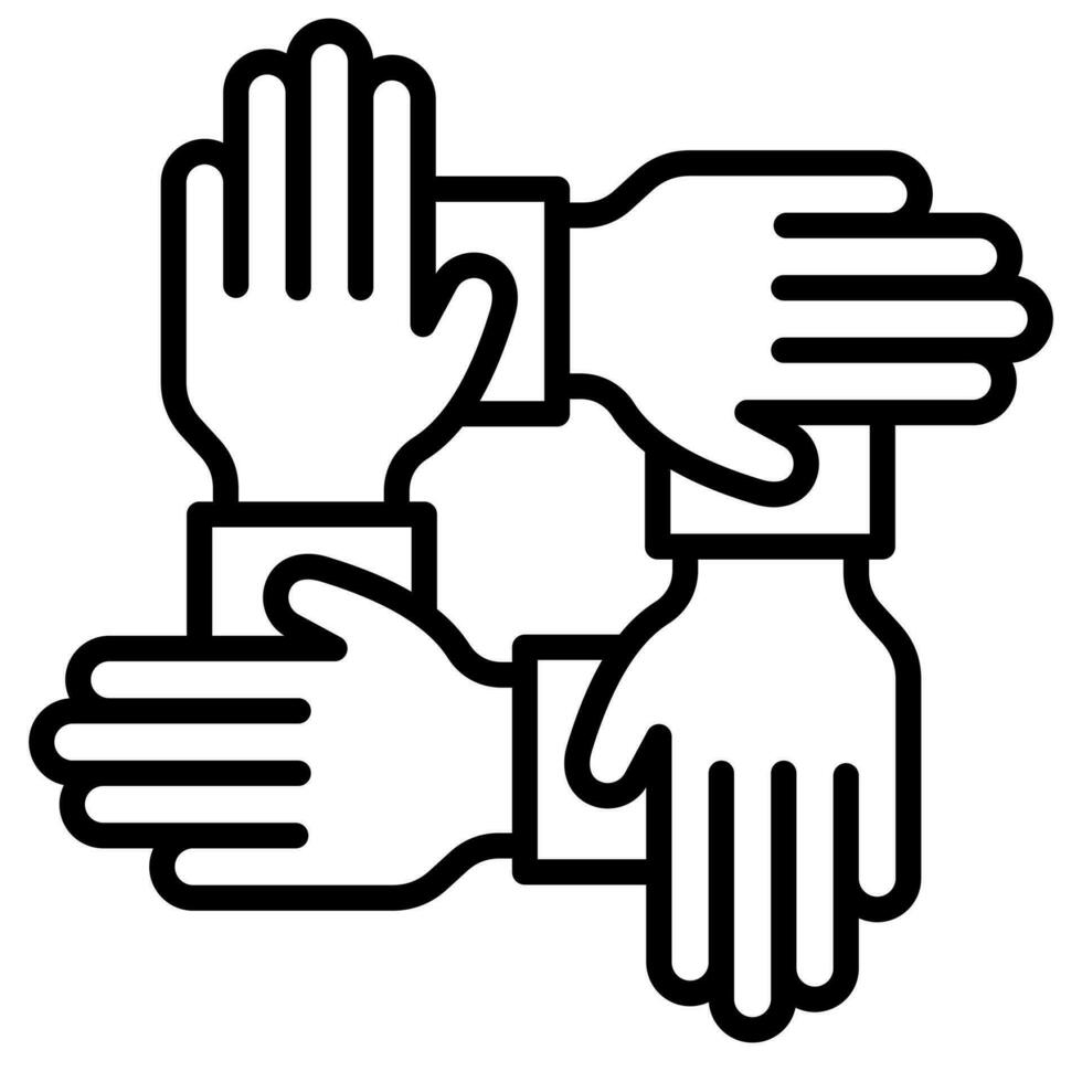 Team Unity icon line vector illustration