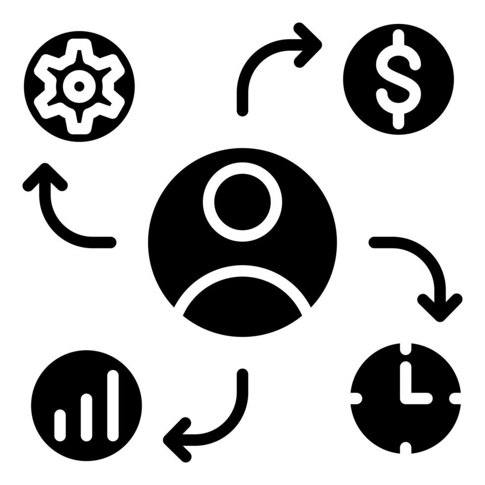 Stakeholder Impact Icon line vector illustration