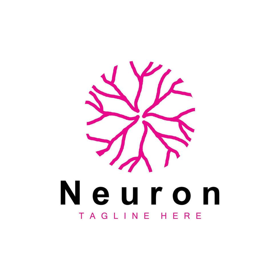 Neuron logo simple design network cel technology particles template Illustration vector