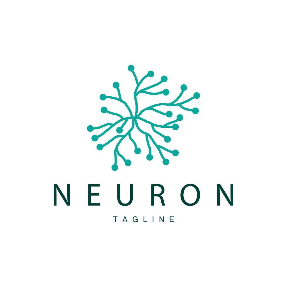 Neuron logo simple design network cel technology particles template Illustration vector