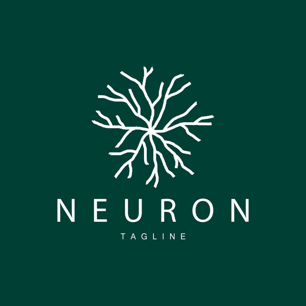 Neuron logo simple design network cel technology particles template Illustration vector