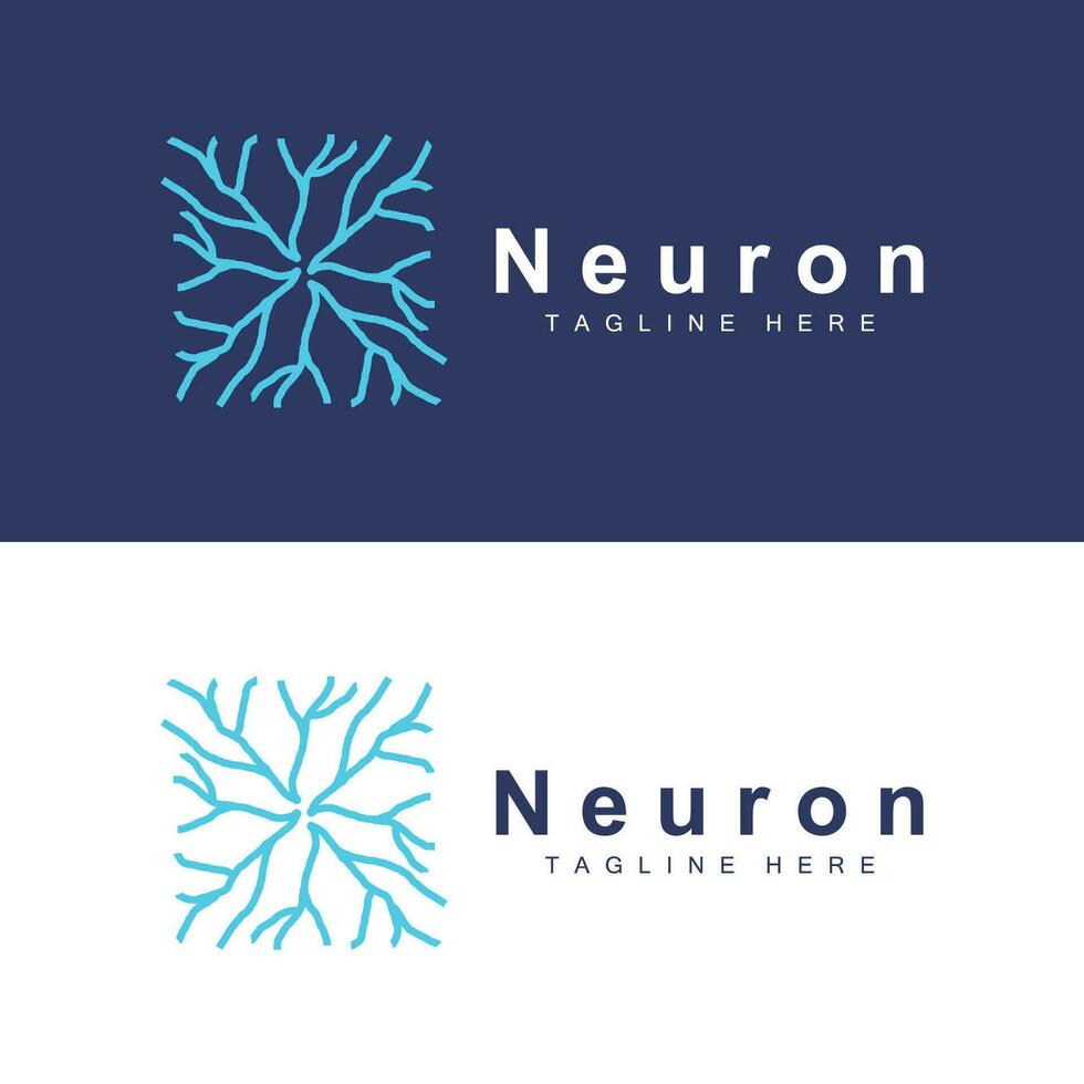 Neuron logo simple design network cel technology particles template Illustration vector