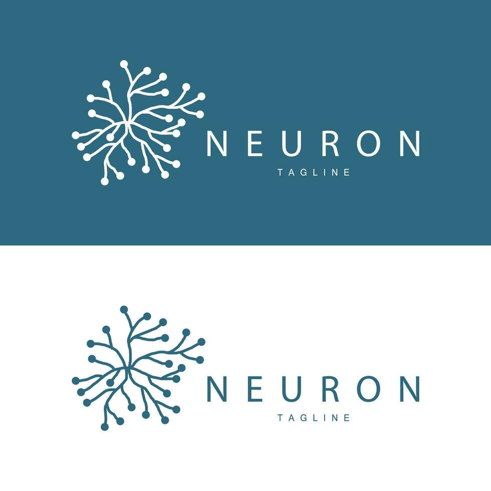 neurona logo sencillo diseño red cel tecnología partículas modelo ilustración vector