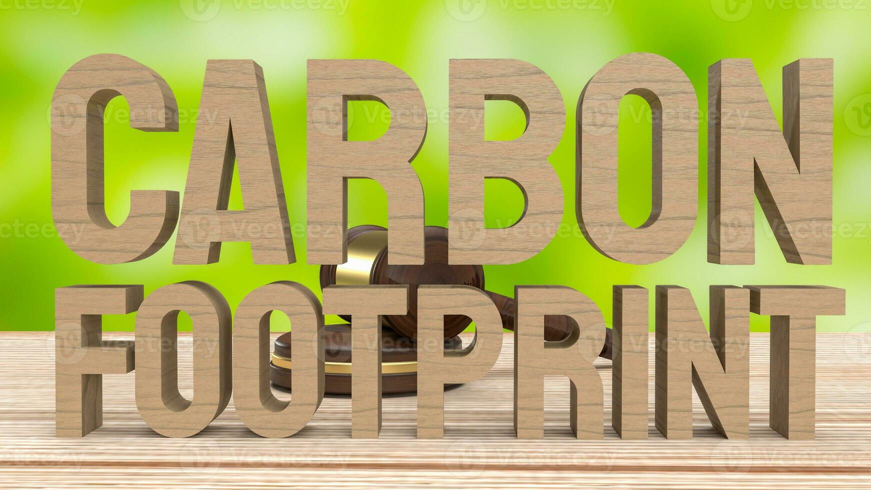 The  carbon footprint wood for climate change or eco concept 3d rendering. photo