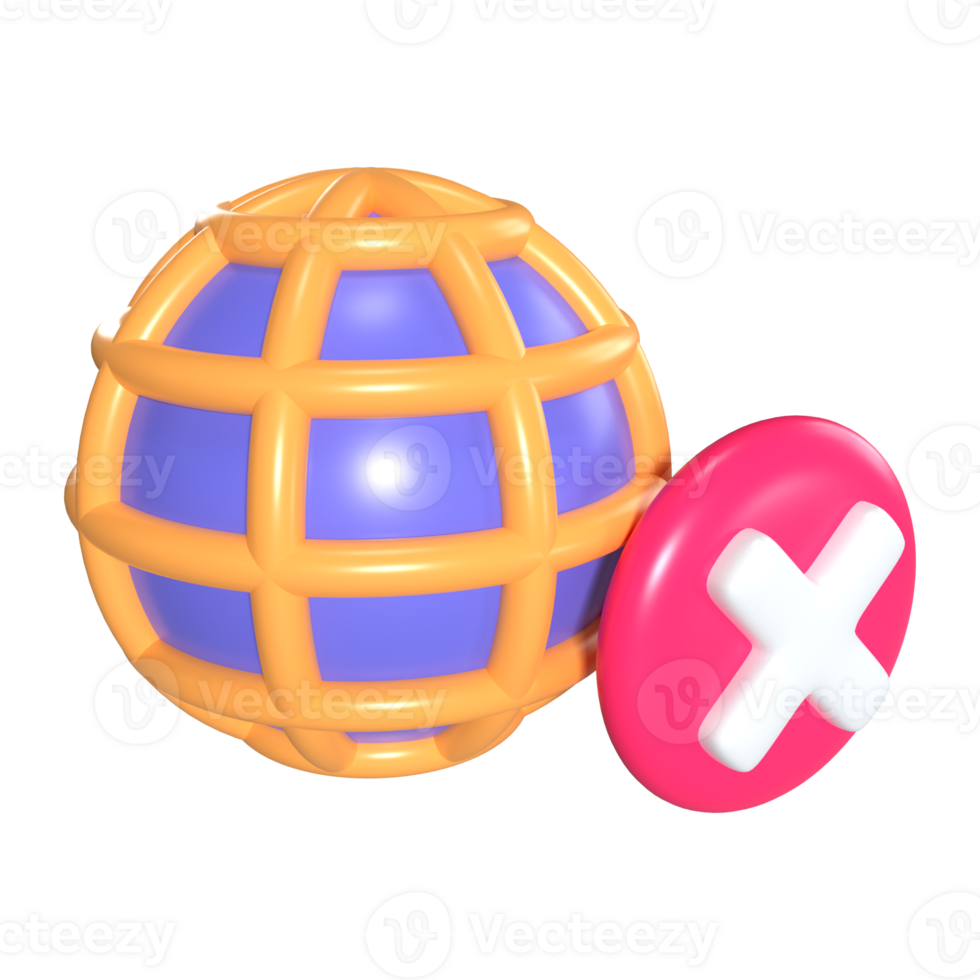 Disconnected 3D Illustration Icon png