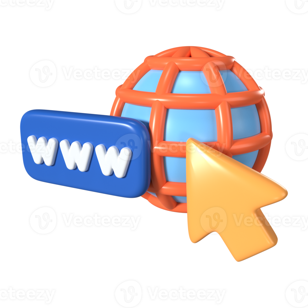 browser 3d illustratie icoon png