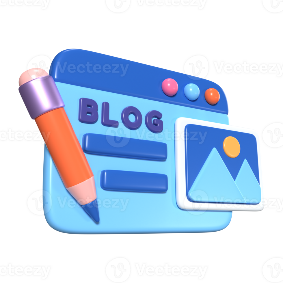 Blog 3D Illustration Icon png