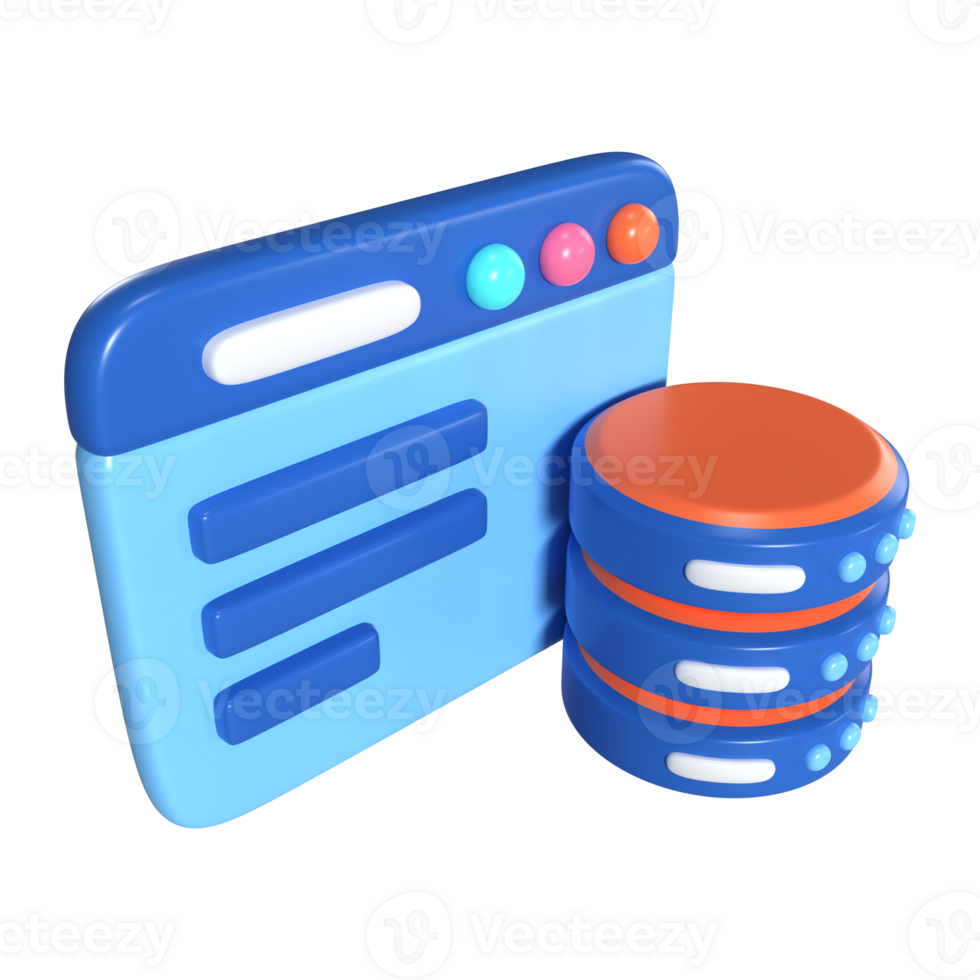 icona dell'illustrazione 3d del database png