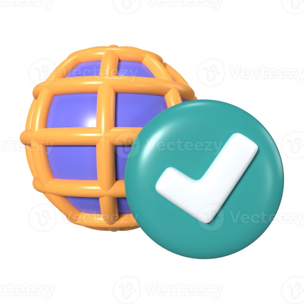 Connected 3D Illustration Icon png