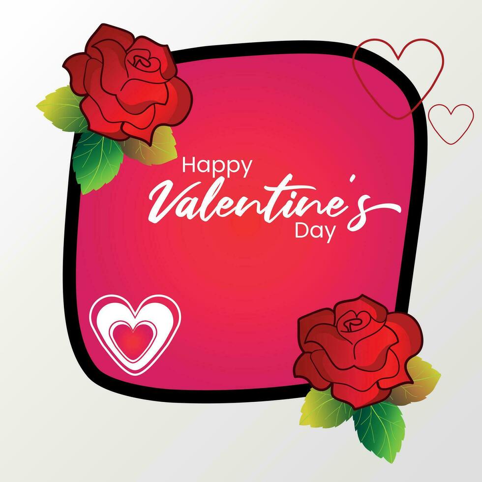 Valentine Day Templates with Red Rose vector