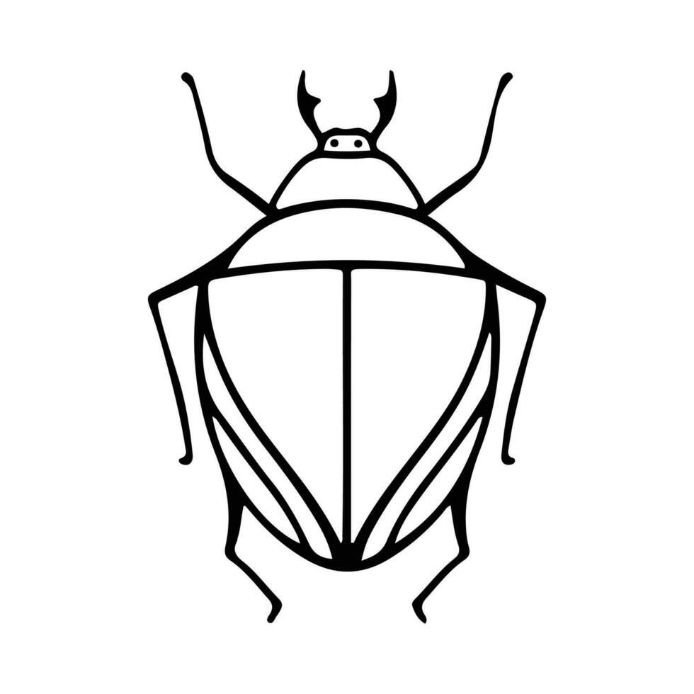 Hand-Drawn Insect Doodle Illustration. Insect or Bug Cartoon In Line Style Isolated In White Background. Insect Cartoon for Coloring Book vector