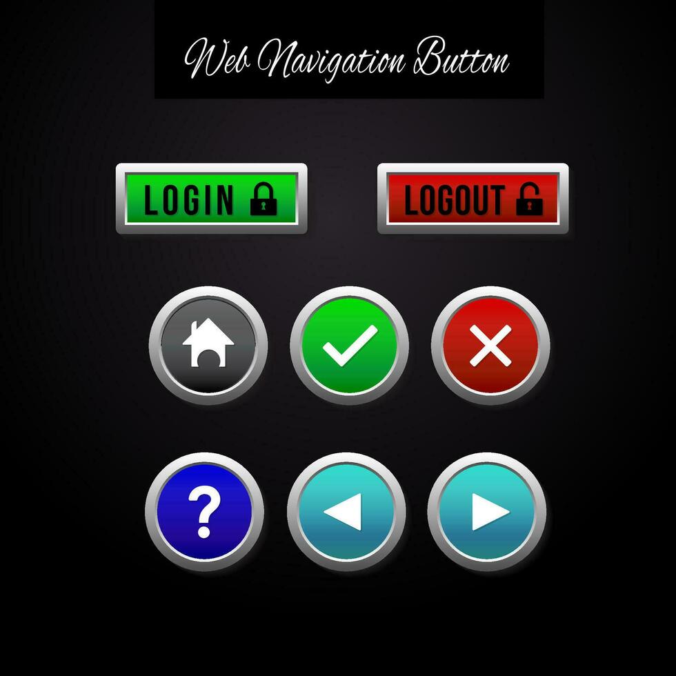 web buttons navigation for web vector