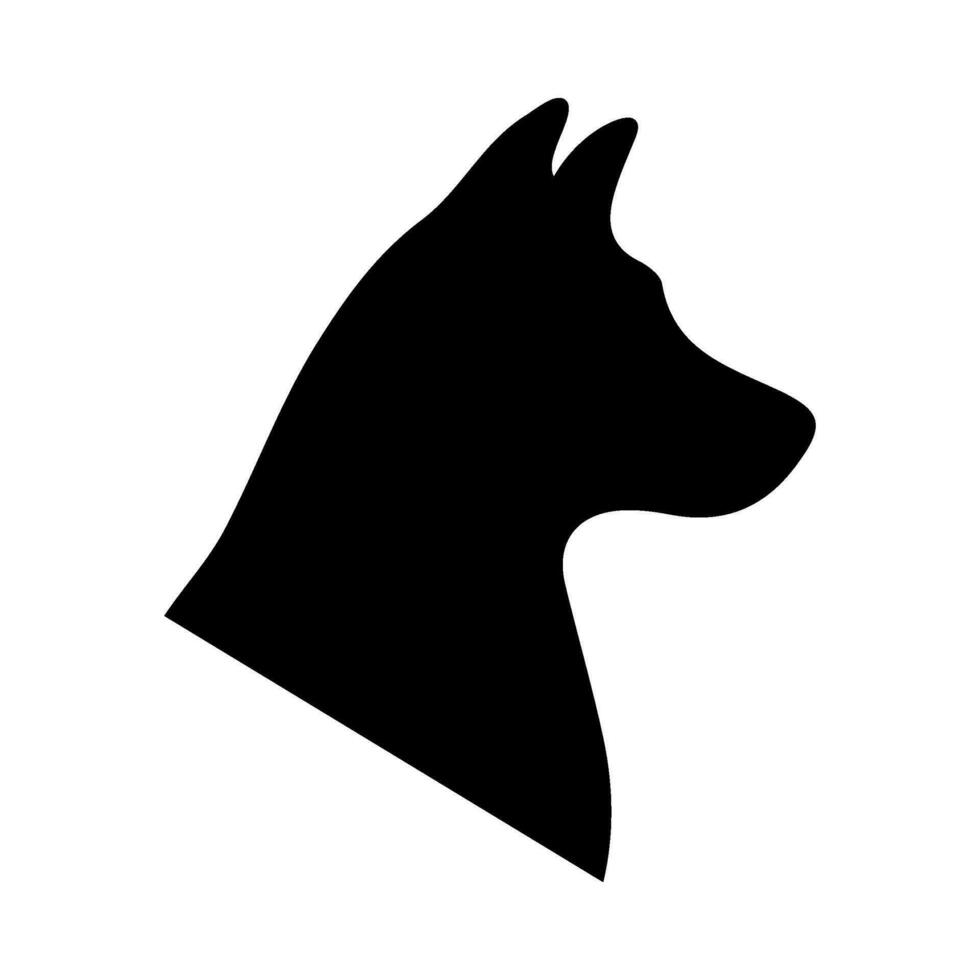 Dog head silhouette illustration on isolated background vector