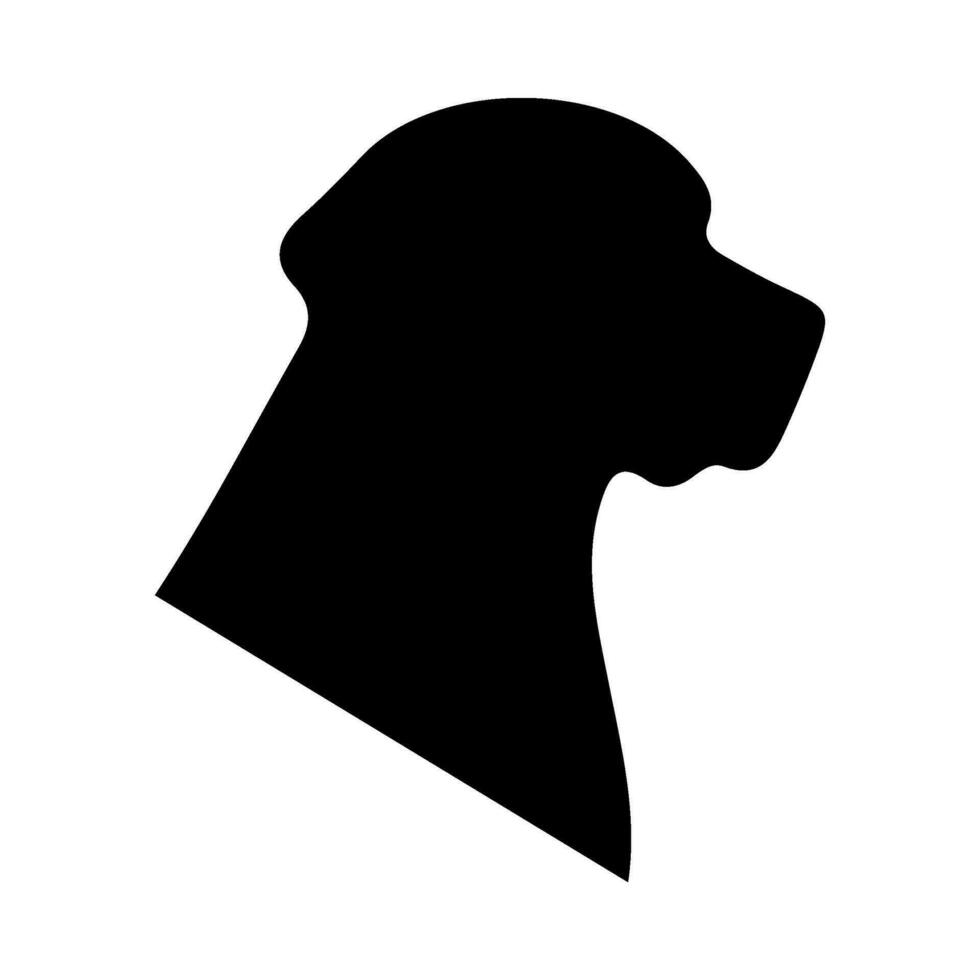 perro cabeza silueta ilustración en aislado antecedentes vector