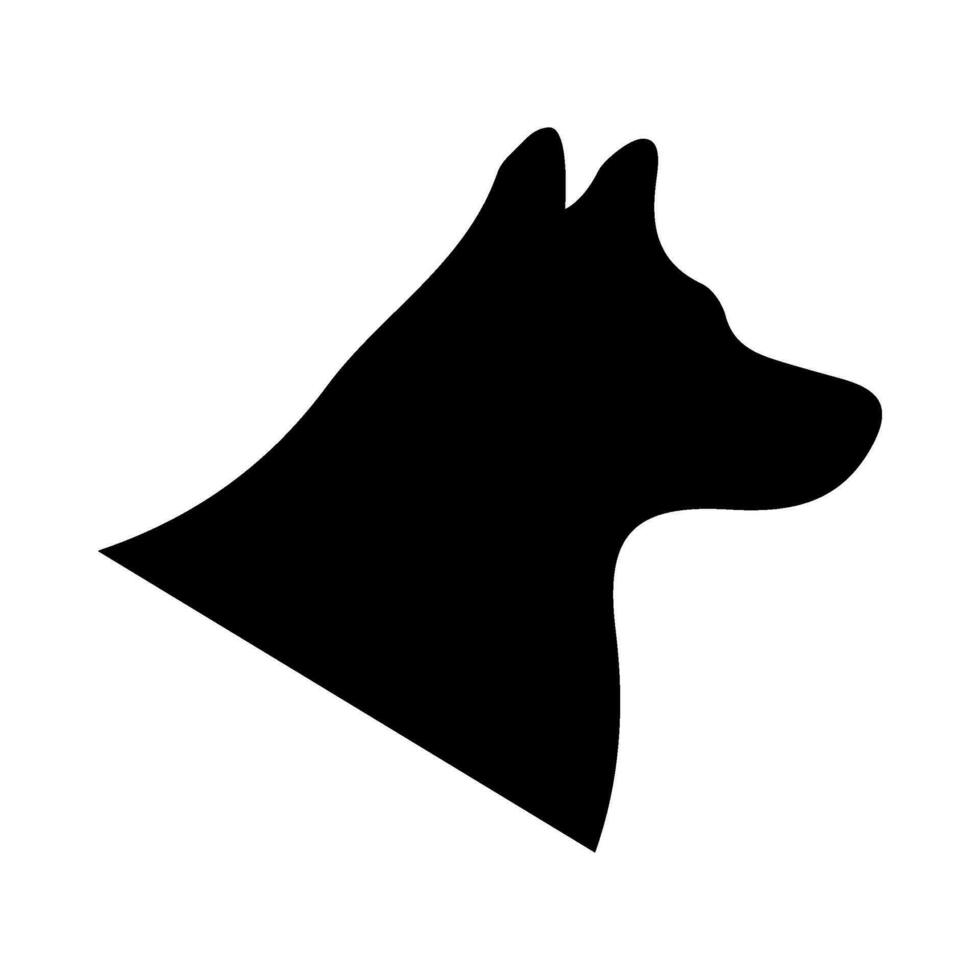 Dog head silhouette illustration on isolated background vector