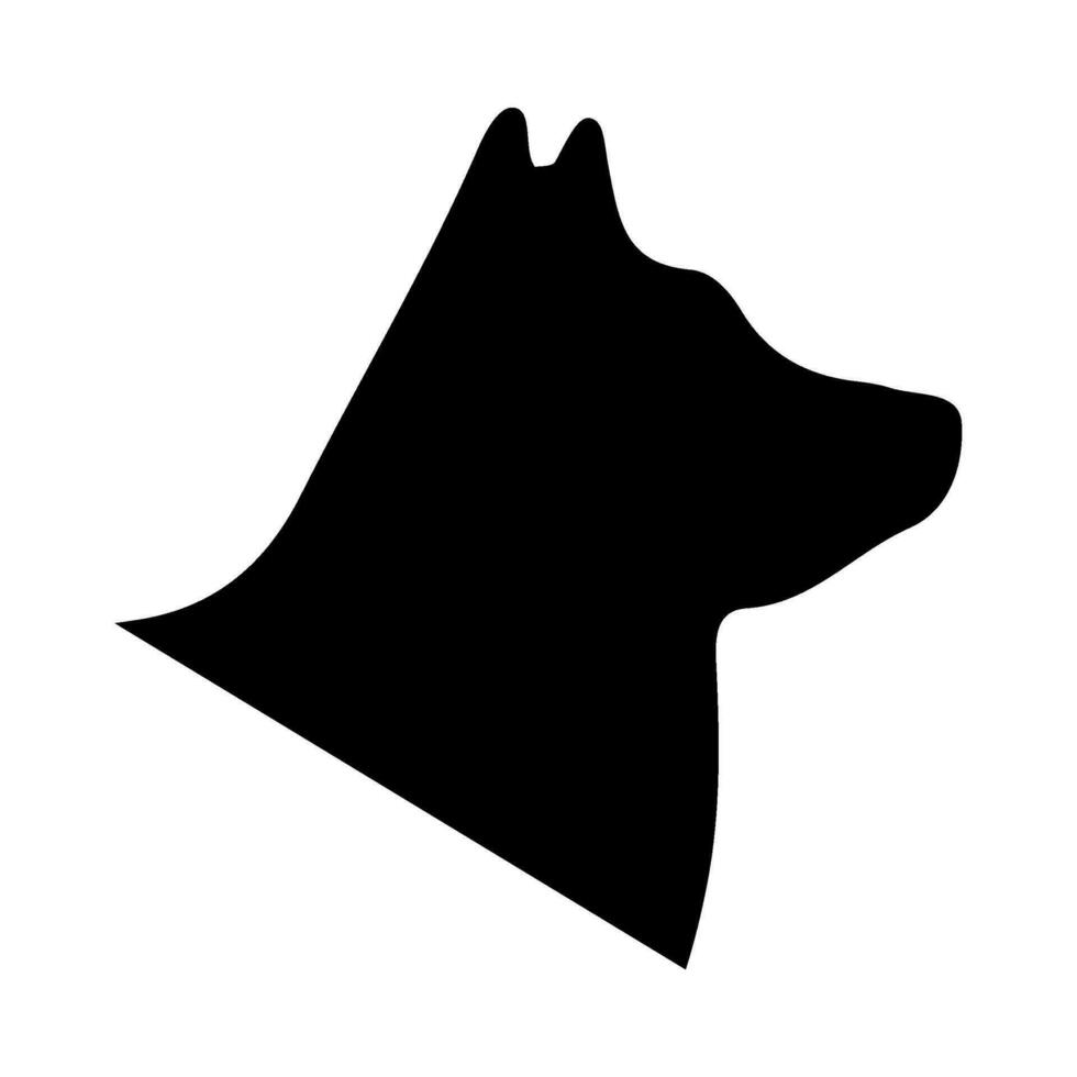 Dog head silhouette illustration on isolated background vector