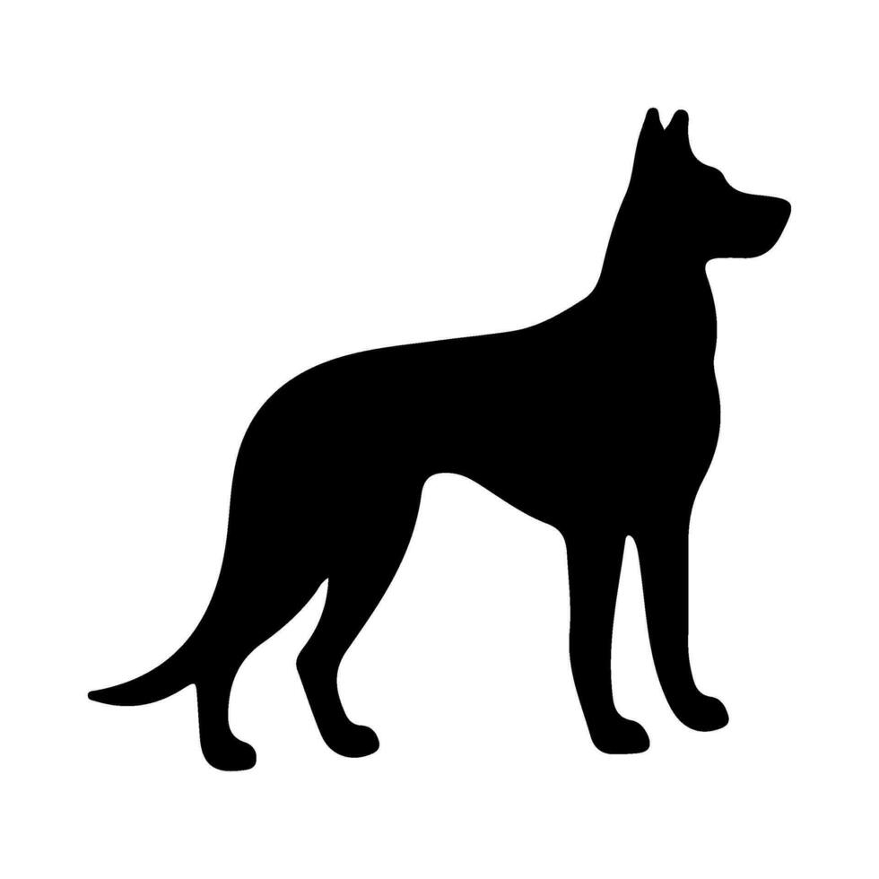 Dog silhouette illustration on isolated background vector