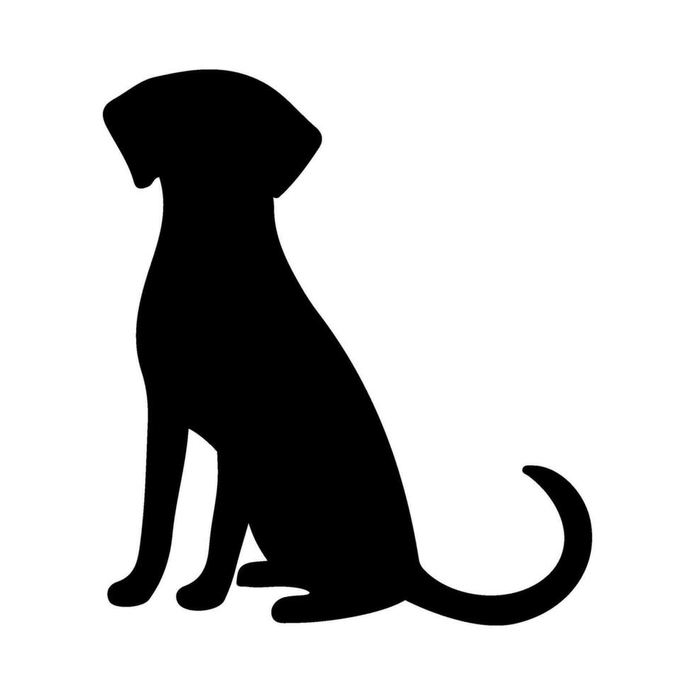 Dog silhouette illustration on isolated background vector