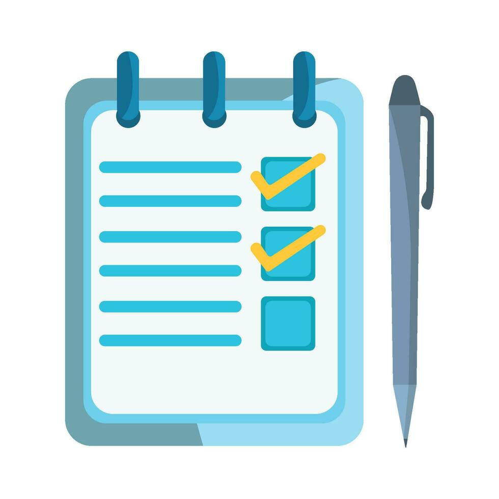 task list with pen illustration vector