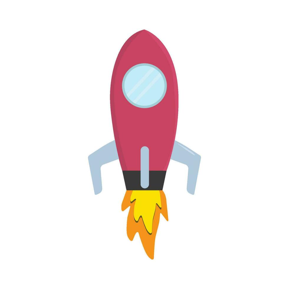 rocket fly illustration vector