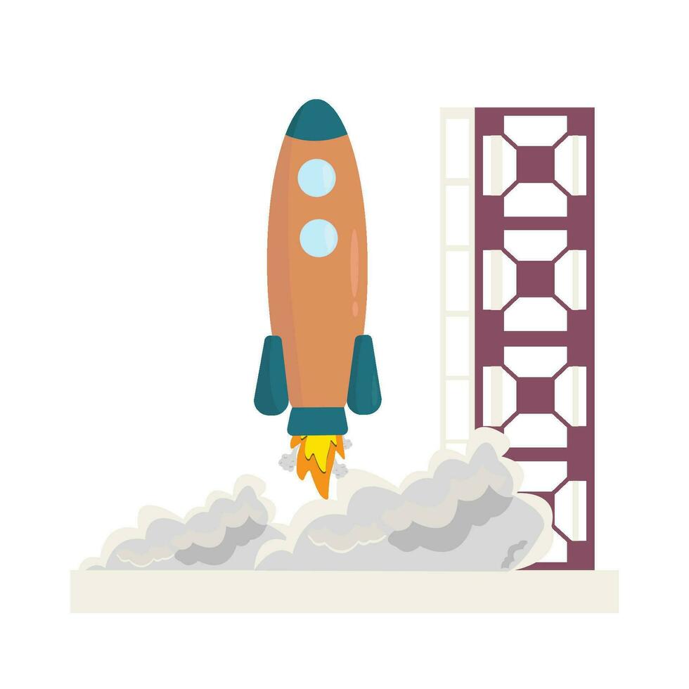 rocket with antena illustration vector
