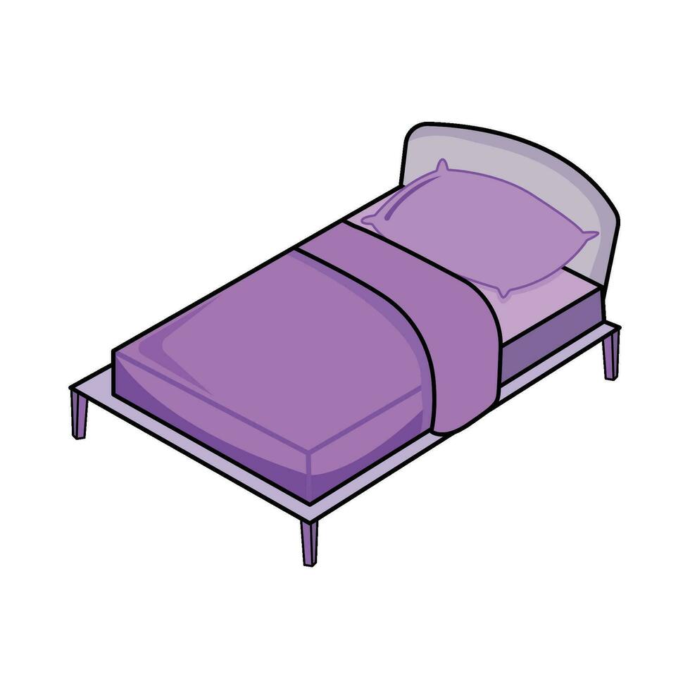 single bed illustration vector