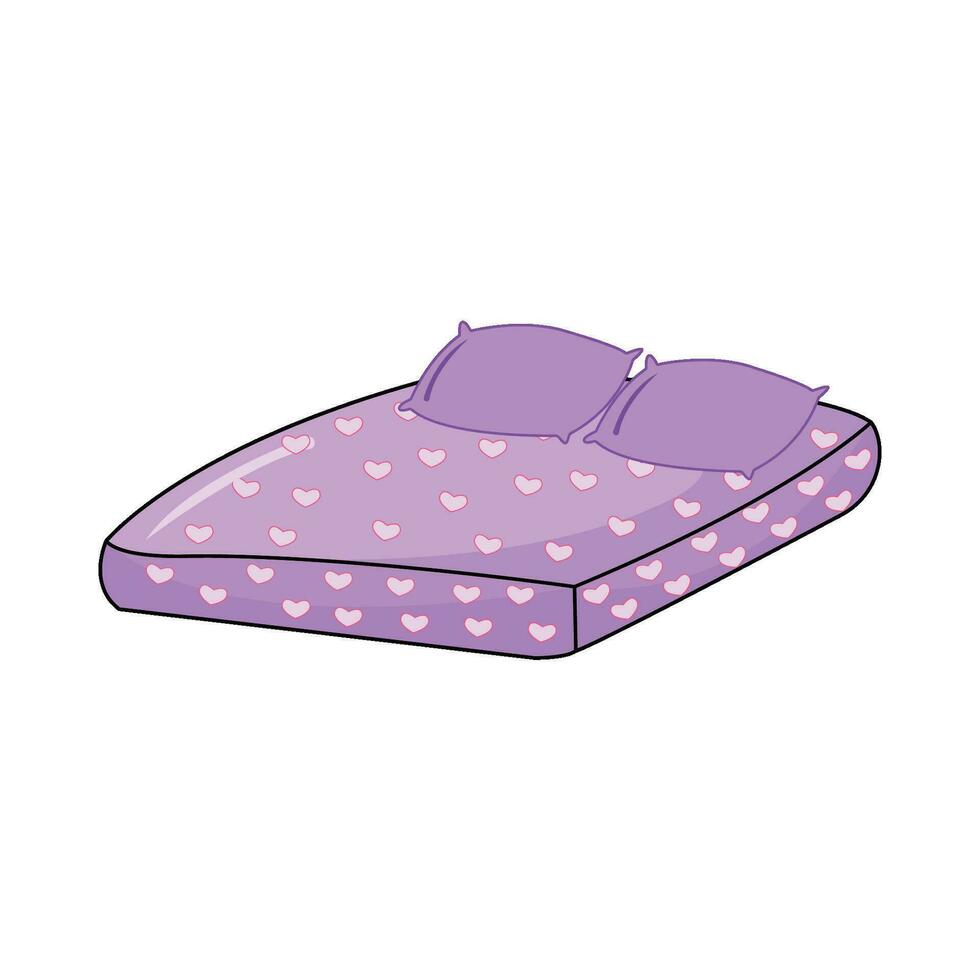 double bed illustration vector