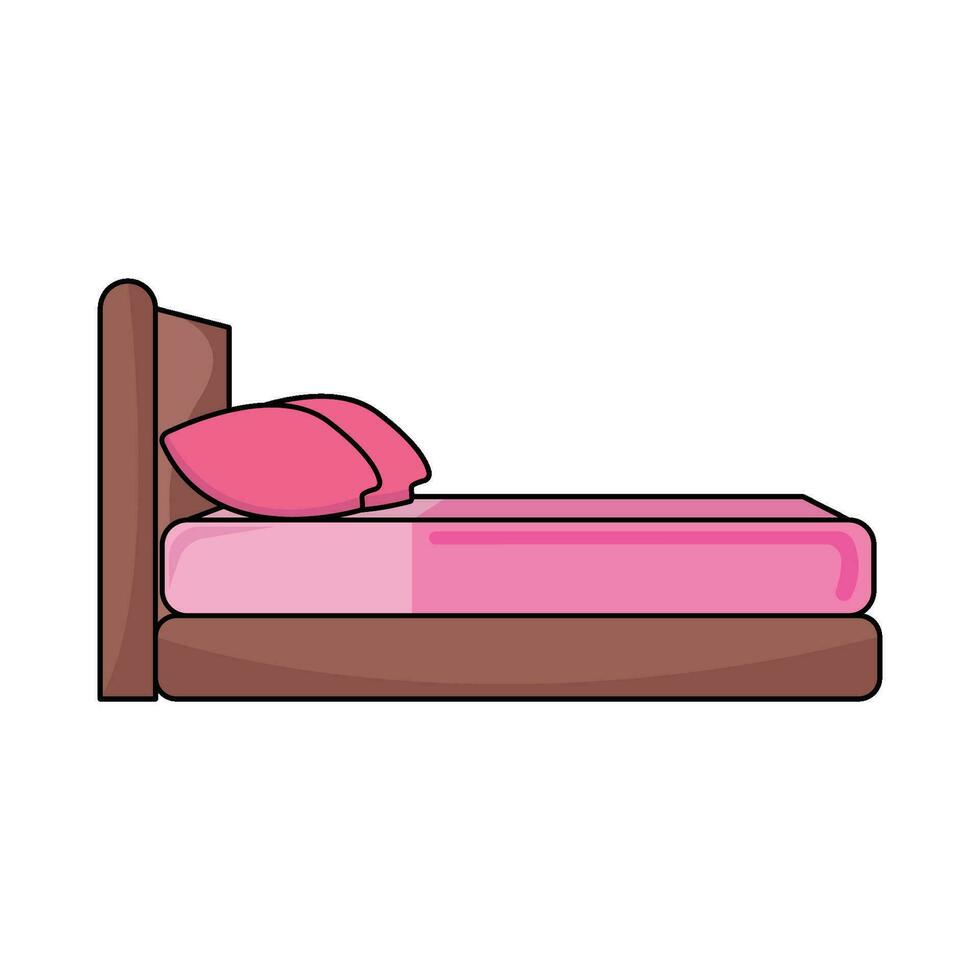 double bed illustration vector