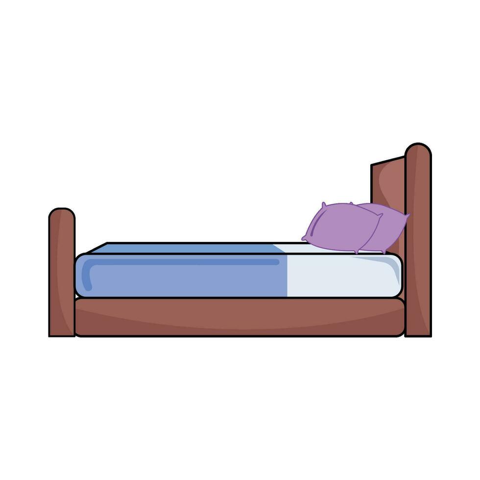 double bed illustration vector