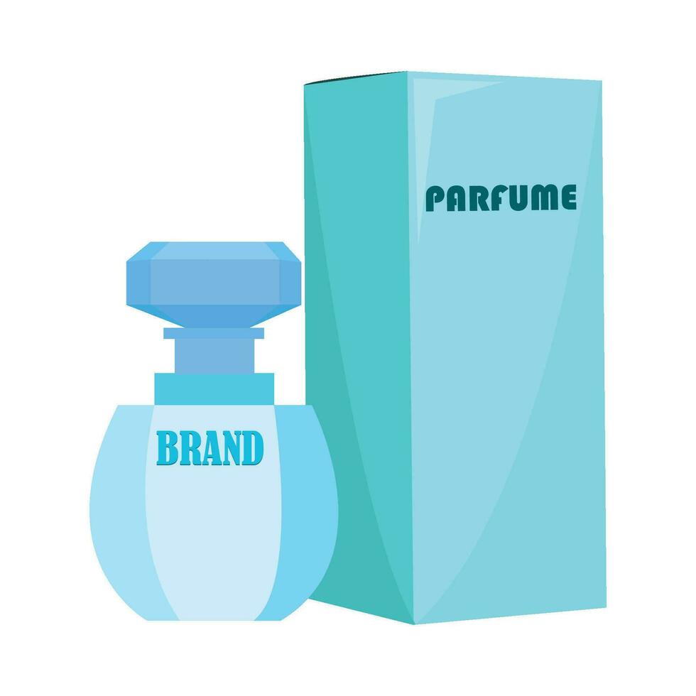 box parfume with bottle parfume spray illustration vector