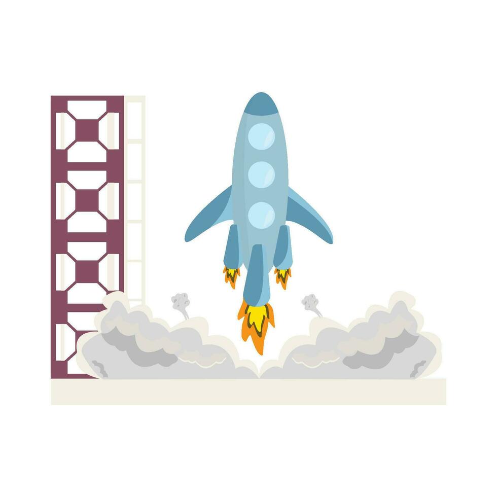 rocket with antena illustration vector