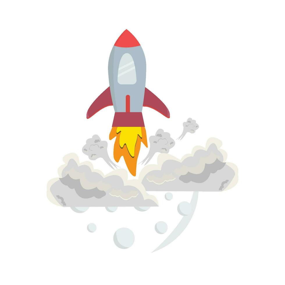 rocket fly illustration vector