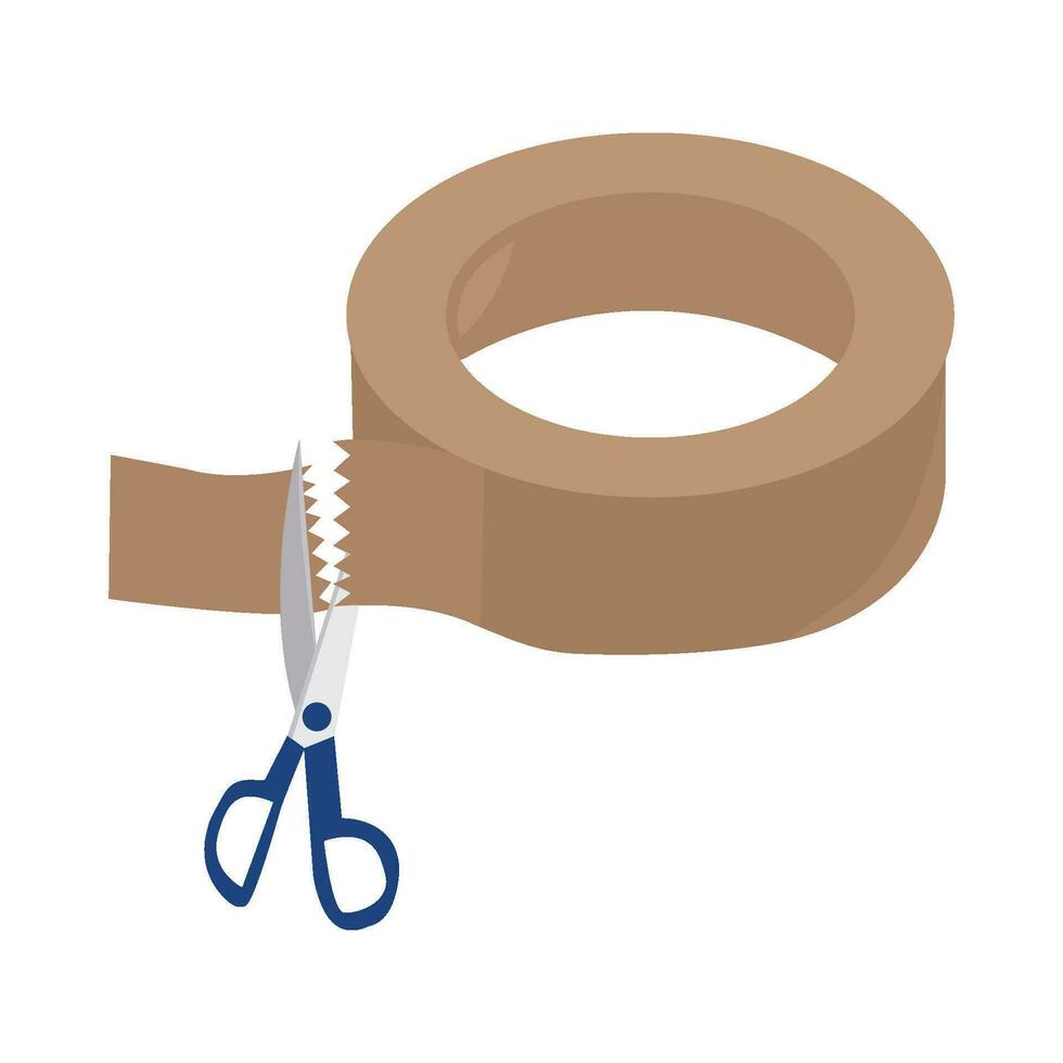 scissors with tap  illustration vector