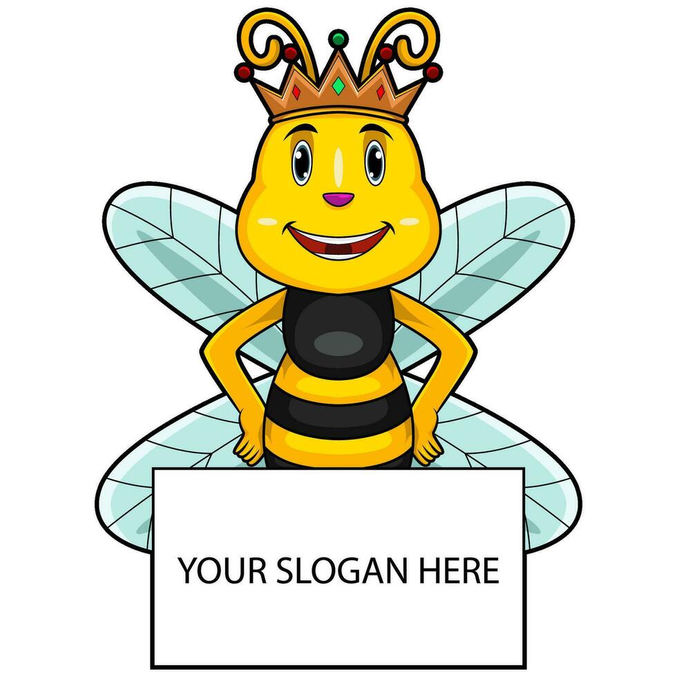 The king bee is standing in front of a white board vector