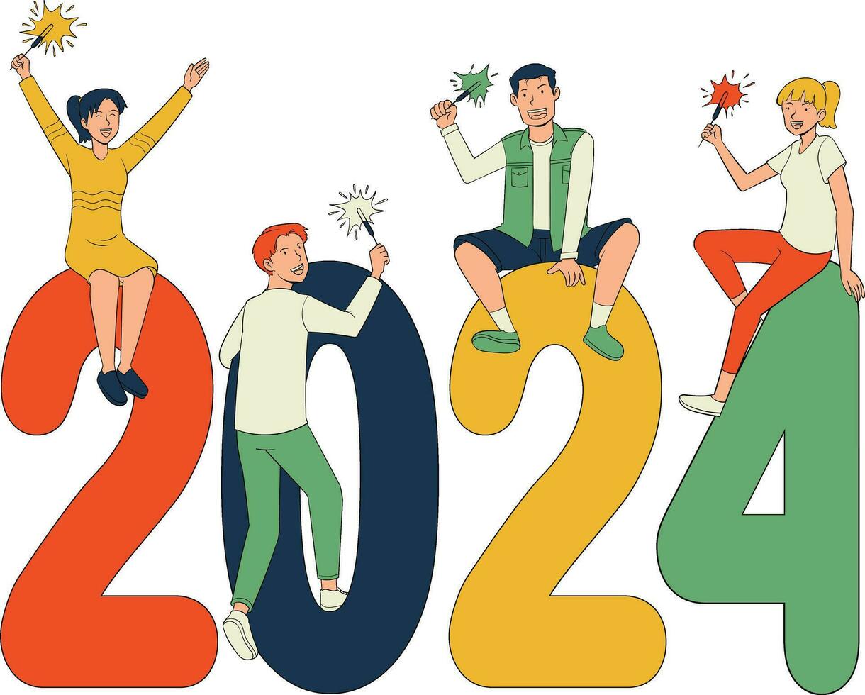 Celebration 2024 year vector