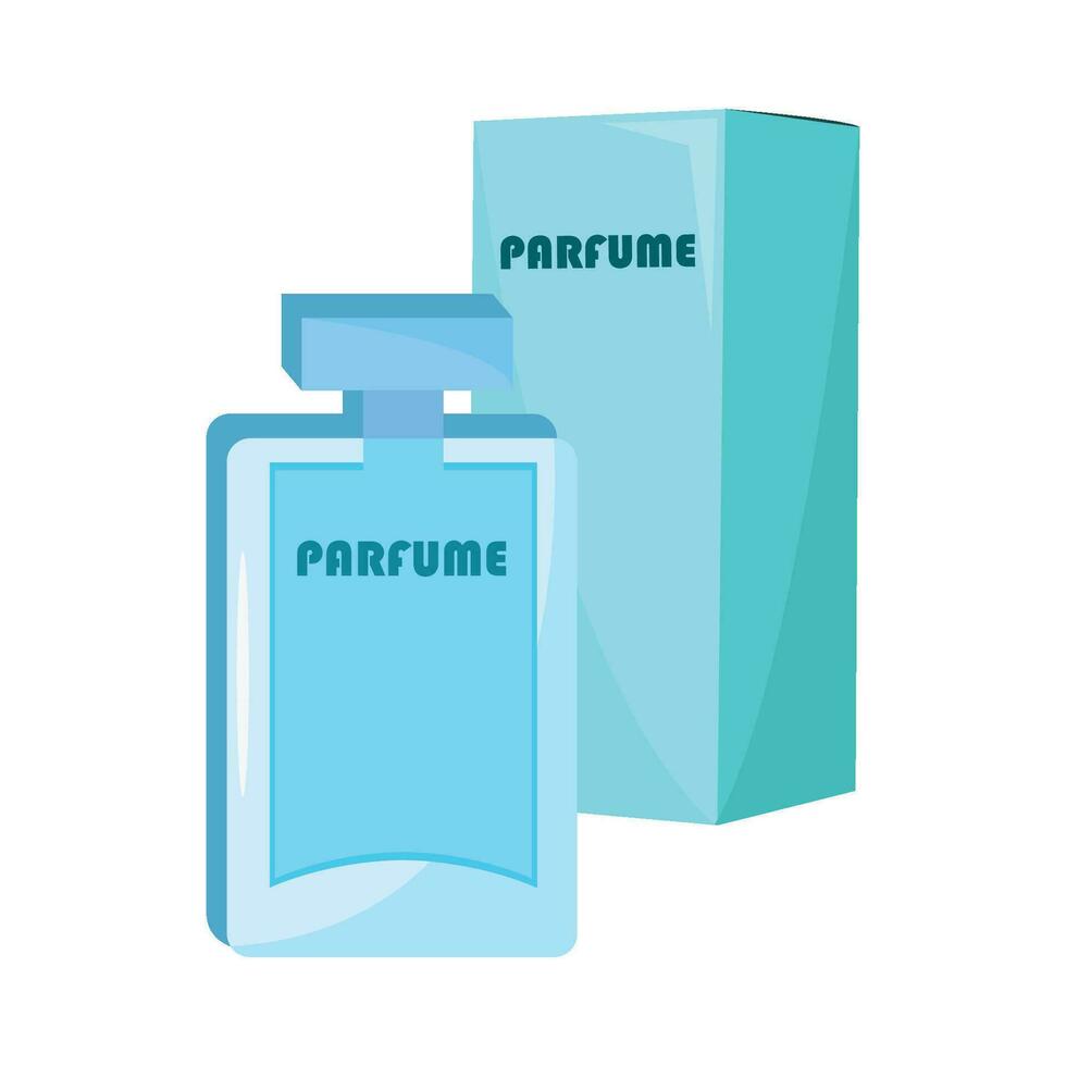 box parfume with bottle parfume spray illustration vector