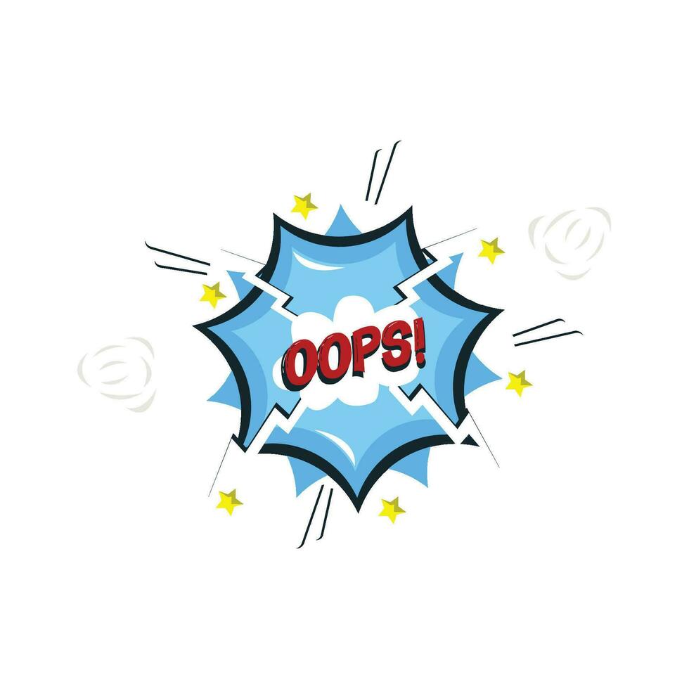 oops  text in comic speech bubble illustration vector