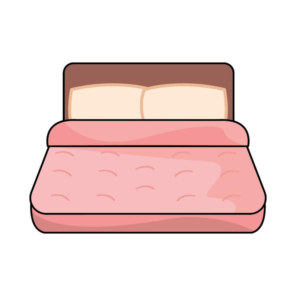 double bed illustration vector