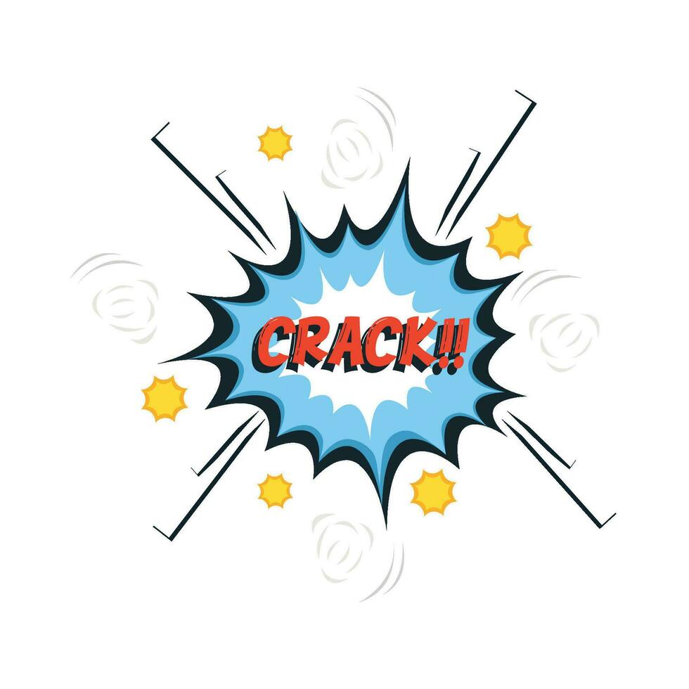crack  text in comic speech bubble illustration vector