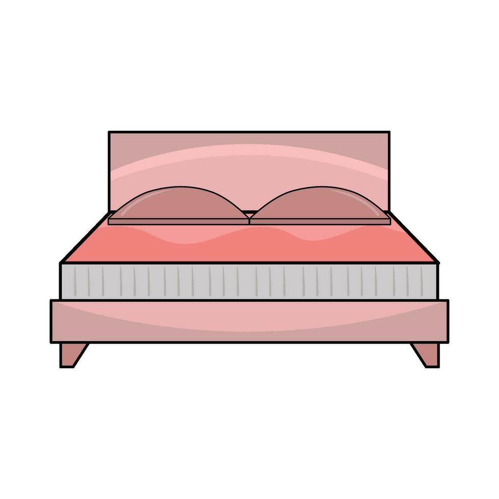 double bed illustration vector