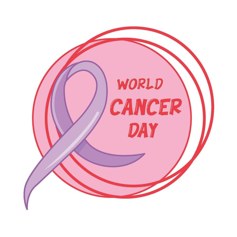 ribbon cancer in button illustration vector