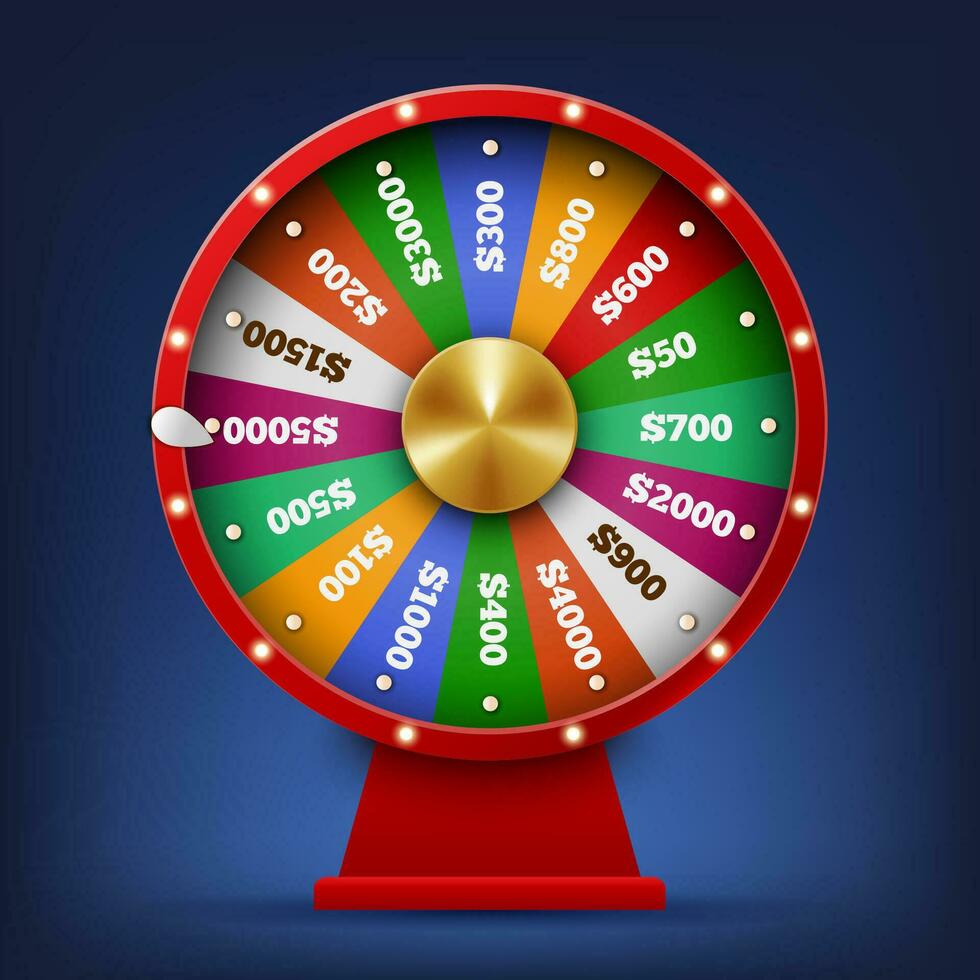 Realistic Spinning Fortune Wheel, Lucky Roulette. Suitable For Casino, Web and Other, Vector Illustration