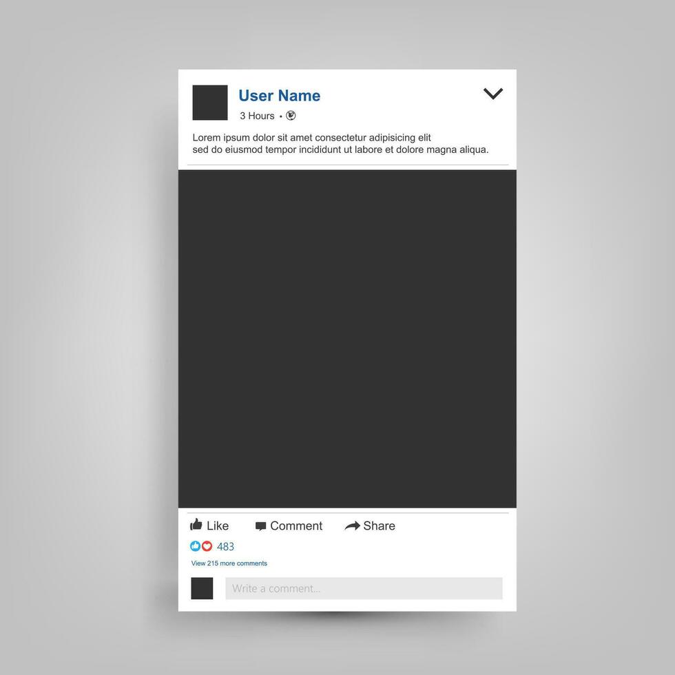 Social Network Posting Frame Isolated with Place For Text, Easy to Edit, Vector Illustration