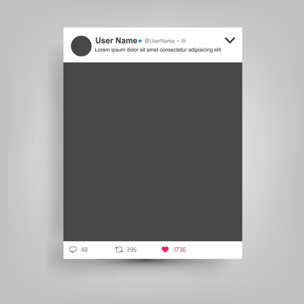 Social Network Posting Frame Isolated with Place For Text, Easy to Edit, Vector Illustration