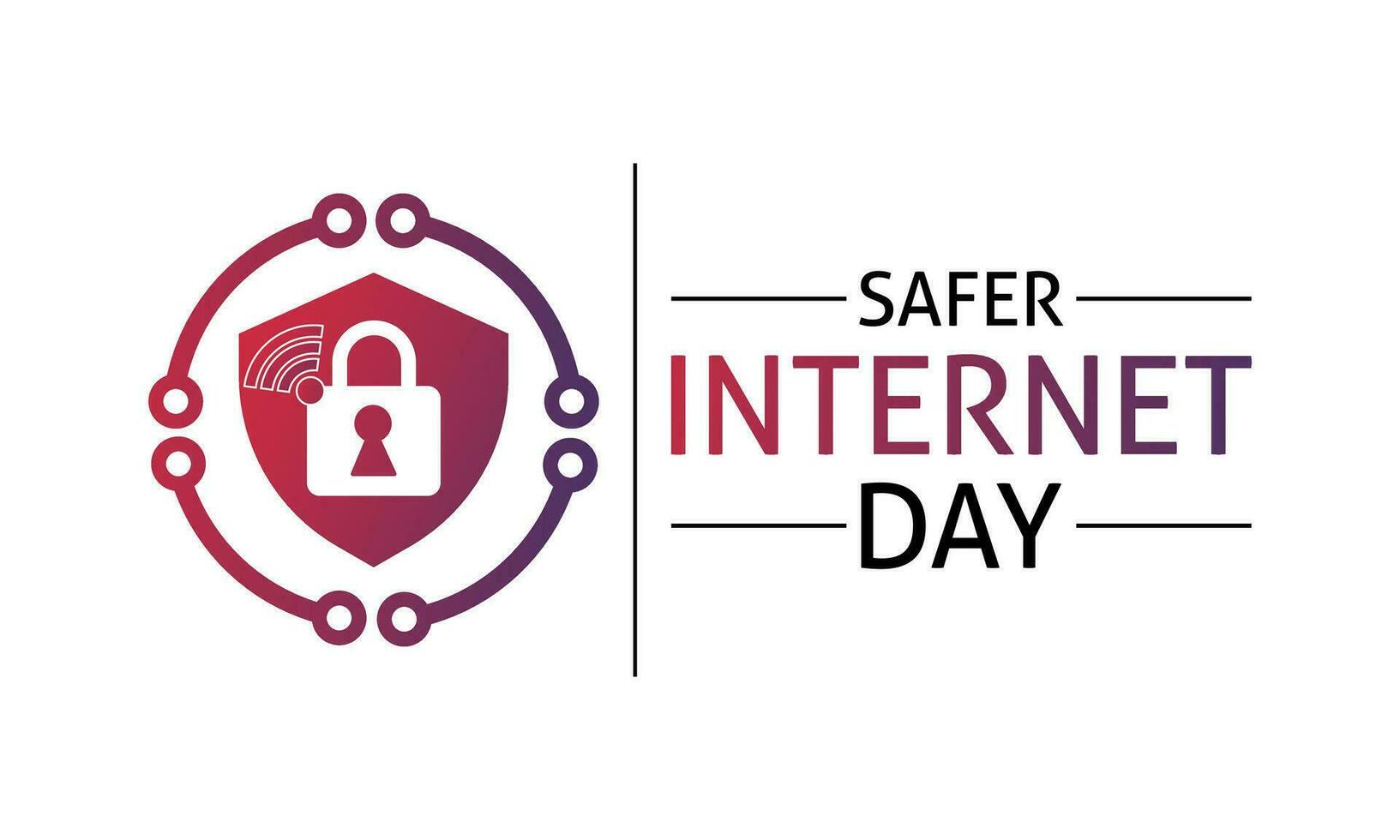Safer Internet Day .Cyber security concept vector design template .