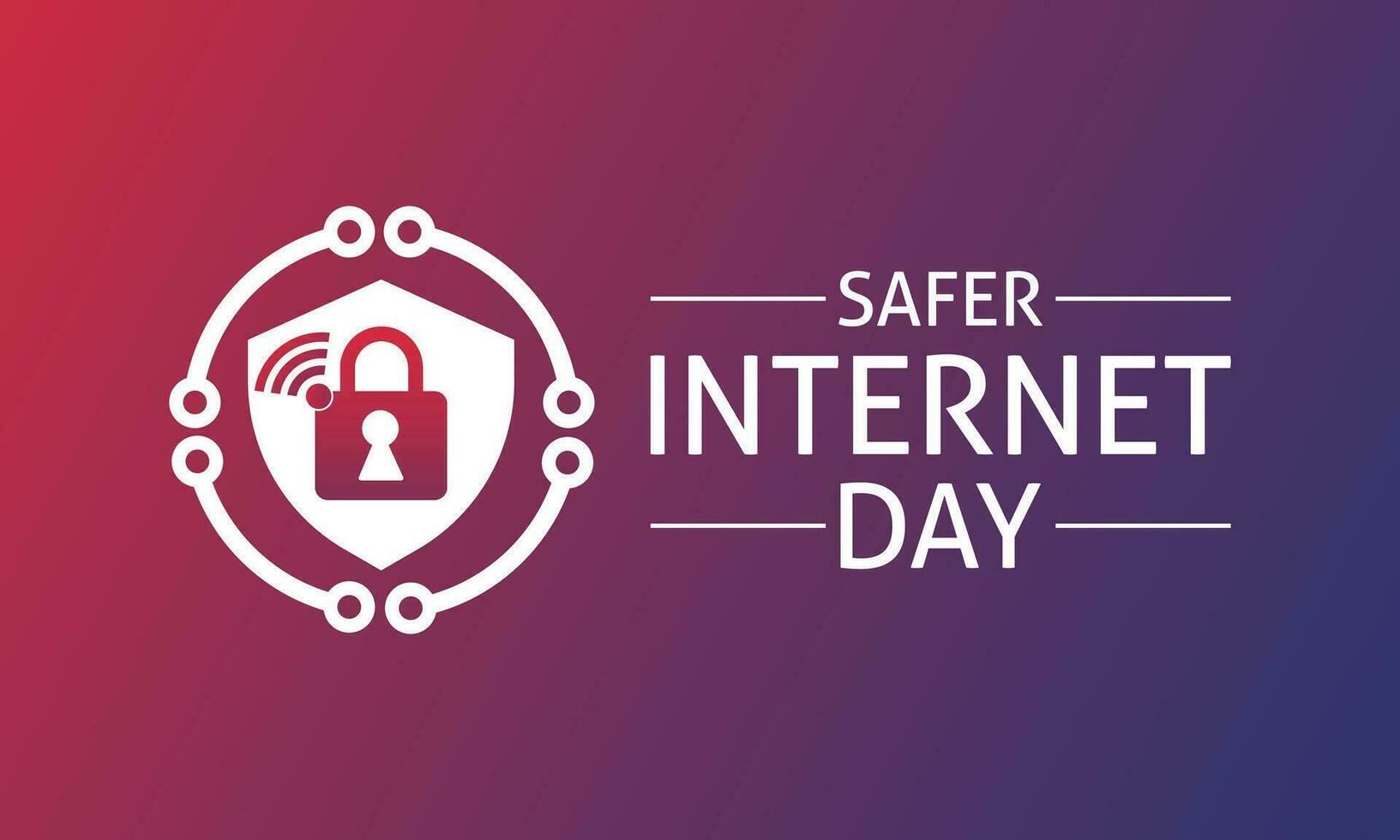 Safer Internet Day .Cyber security concept vector design template .